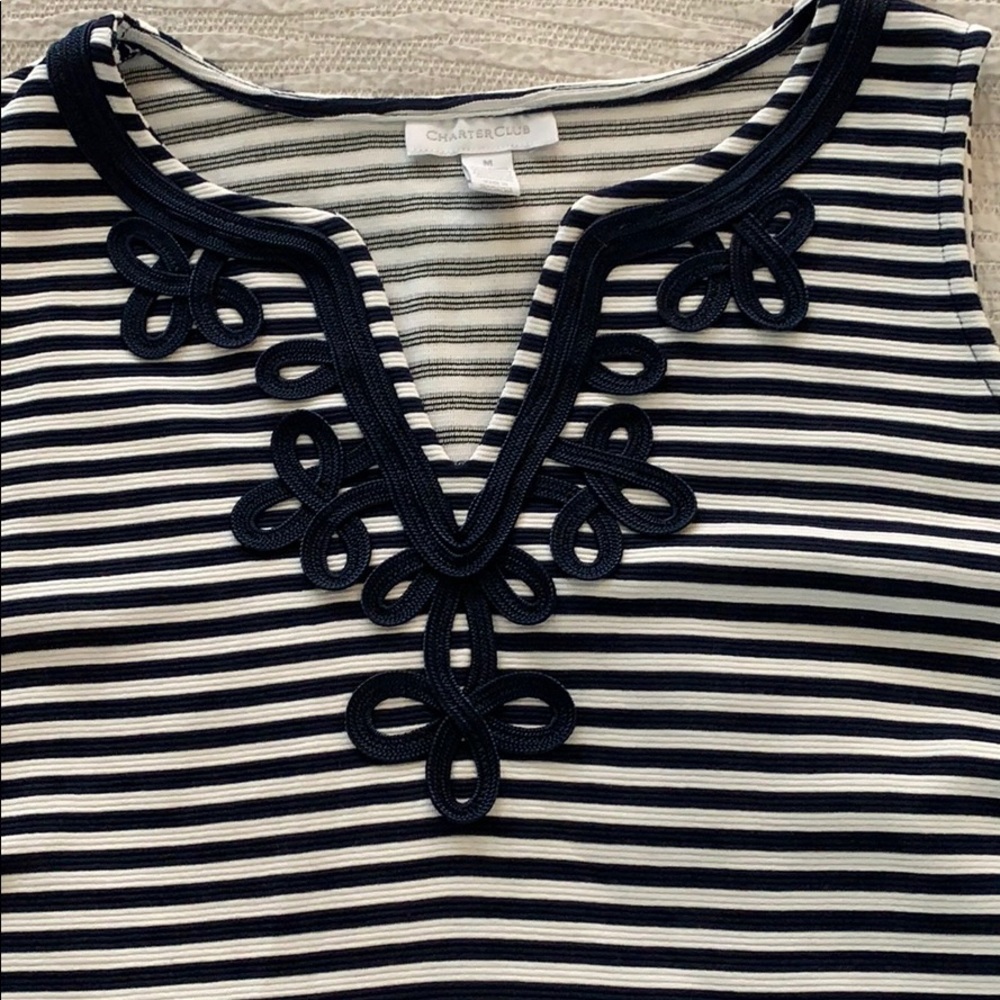 Charter Club striped sleeveless dress - Picture 2 of 4